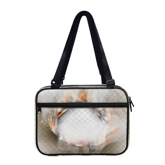Burning Hole Print Double Strap Bible Bag