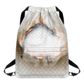 Burning Hole Print Drawstring Backpack