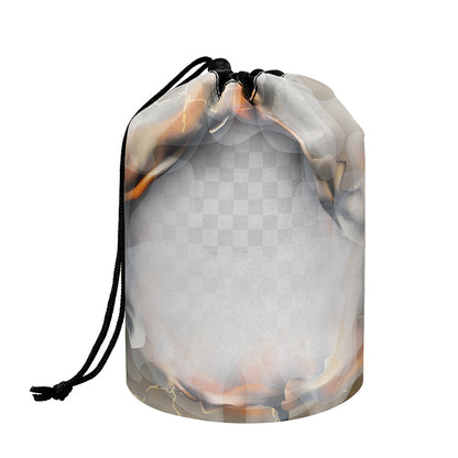 Burning Hole Print Drawstring Makeup Bag