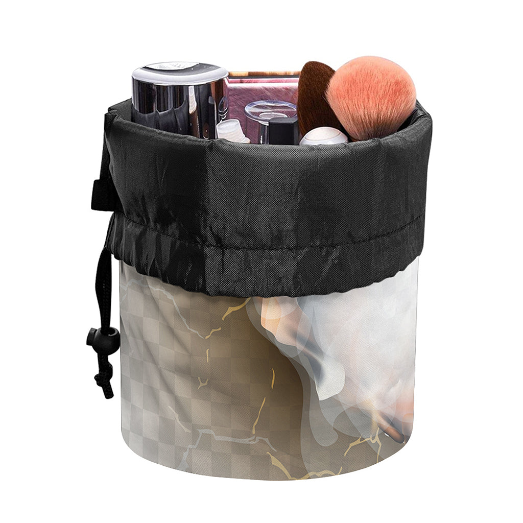 Burning Hole Print Drawstring Makeup Bag
