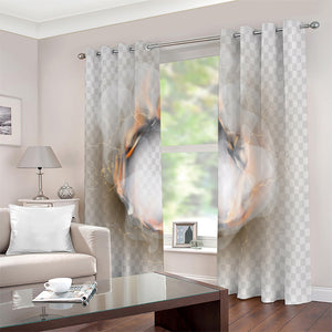 Burning Hole Print Extra Wide Grommet Curtains