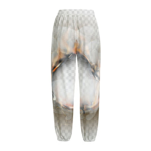 Burning Hole Print Fleece Lined Knit Pants