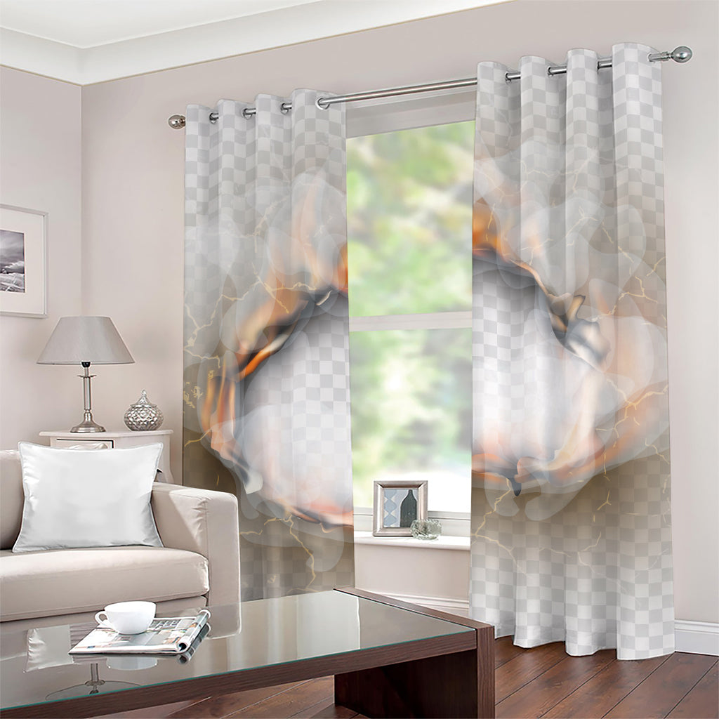 Burning Hole Print Grommet Curtains