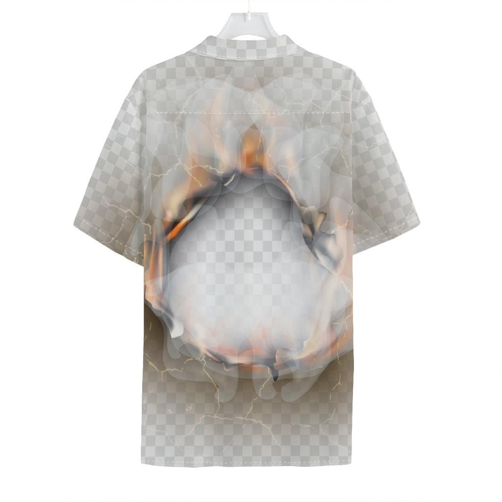 Burning Hole Print Hawaiian Shirt