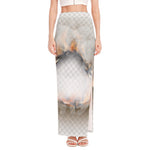 Burning Hole Print High Slit Maxi Skirt