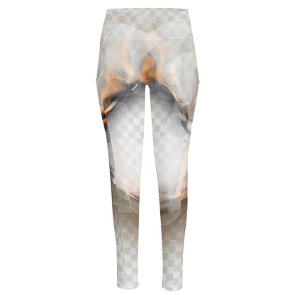 Burning Hole Print High-Waisted Pocket Leggings
