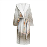 Burning Hole Print Hooded Bathrobe