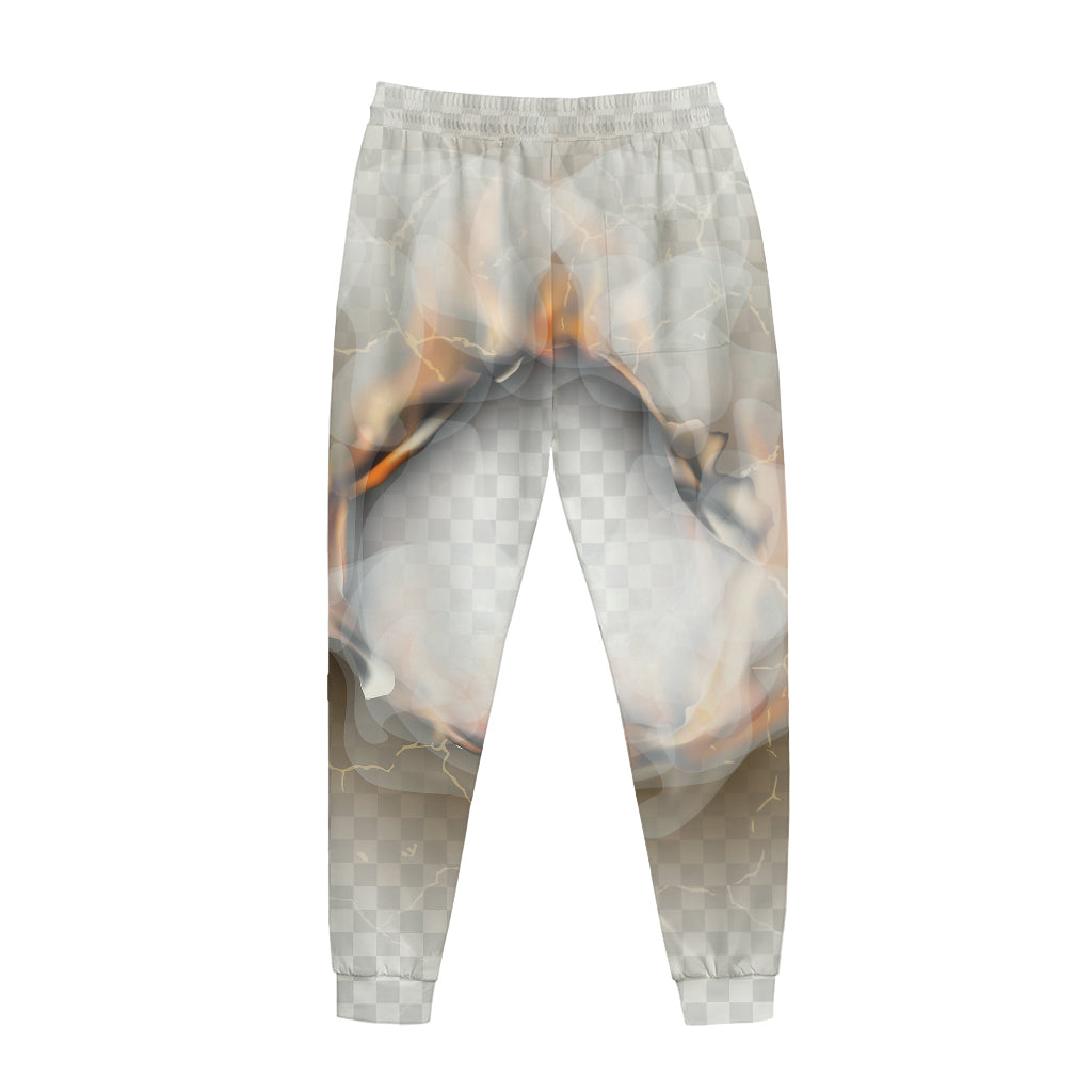 Burning Hole Print Jogger Pants