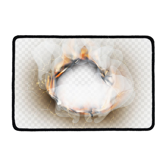 Burning Hole Print Kitchen Mat