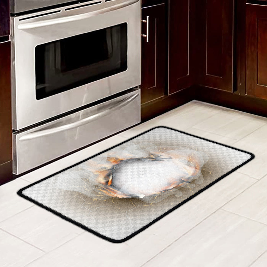 Burning Hole Print Kitchen Mat