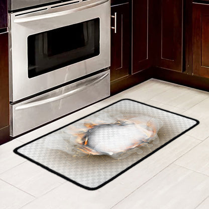 Burning Hole Print Kitchen Mat