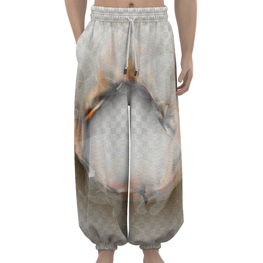 Burning Hole Print Lantern Pants
