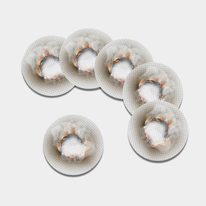 Burning Hole Print Leather Coaster Set