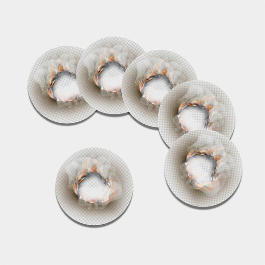 Burning Hole Print Leather Coaster Set