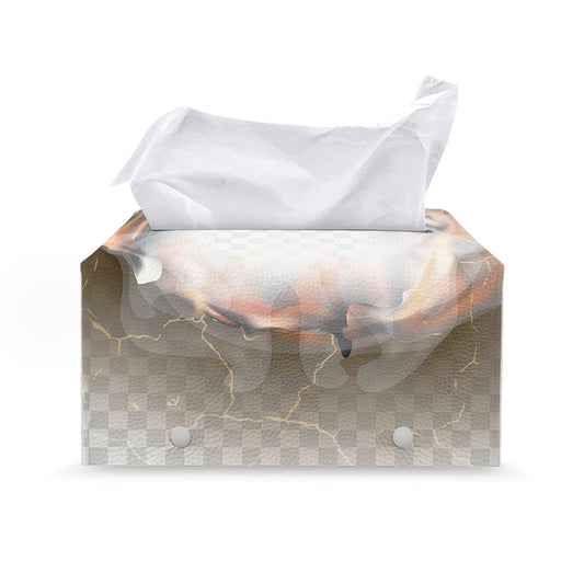 Burning Hole Print Leather Tissue Box Cover