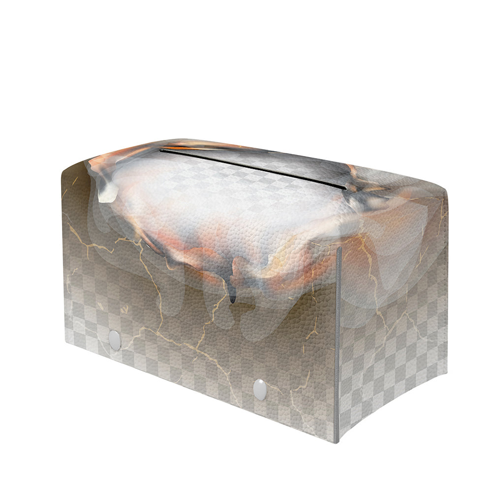 Burning Hole Print Leather Tissue Box Cover