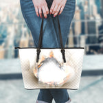 Burning Hole Print Leather Tote Bag