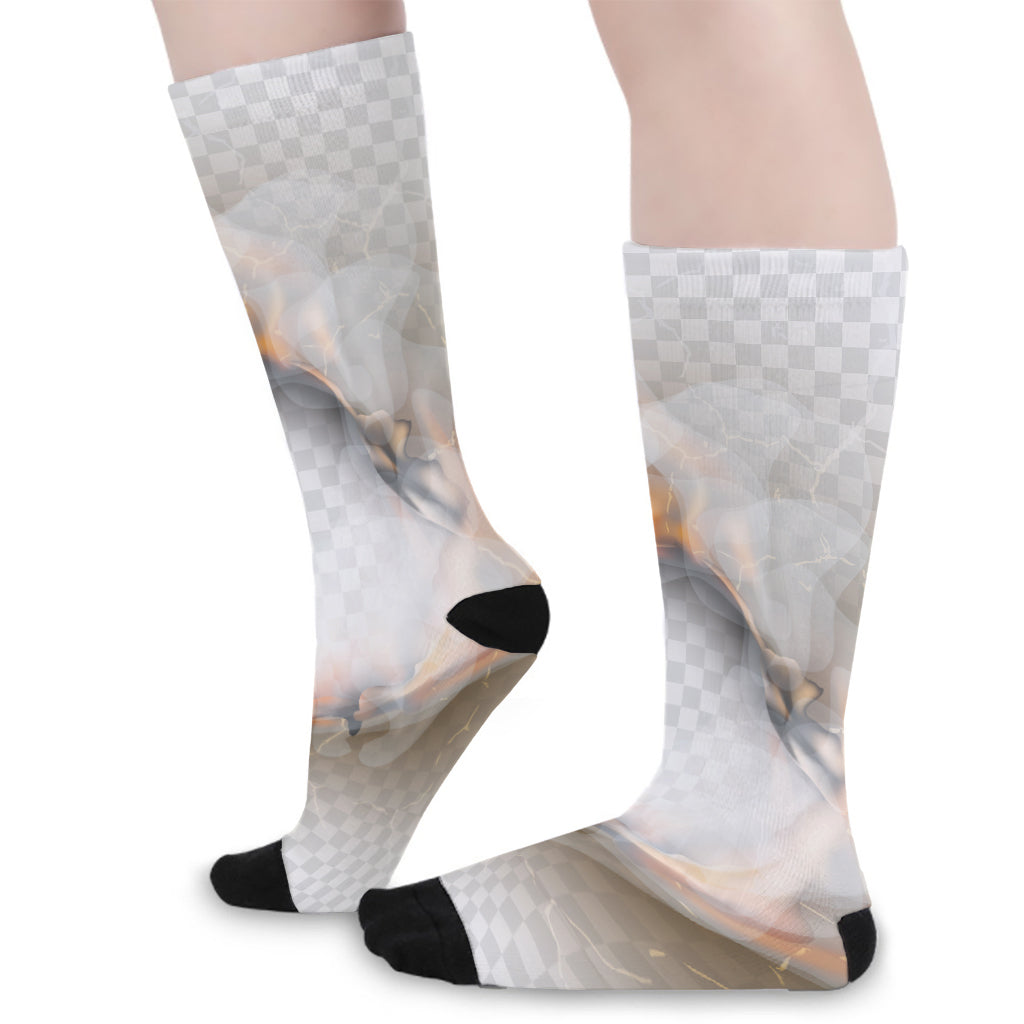 Burning Hole Print Long Socks