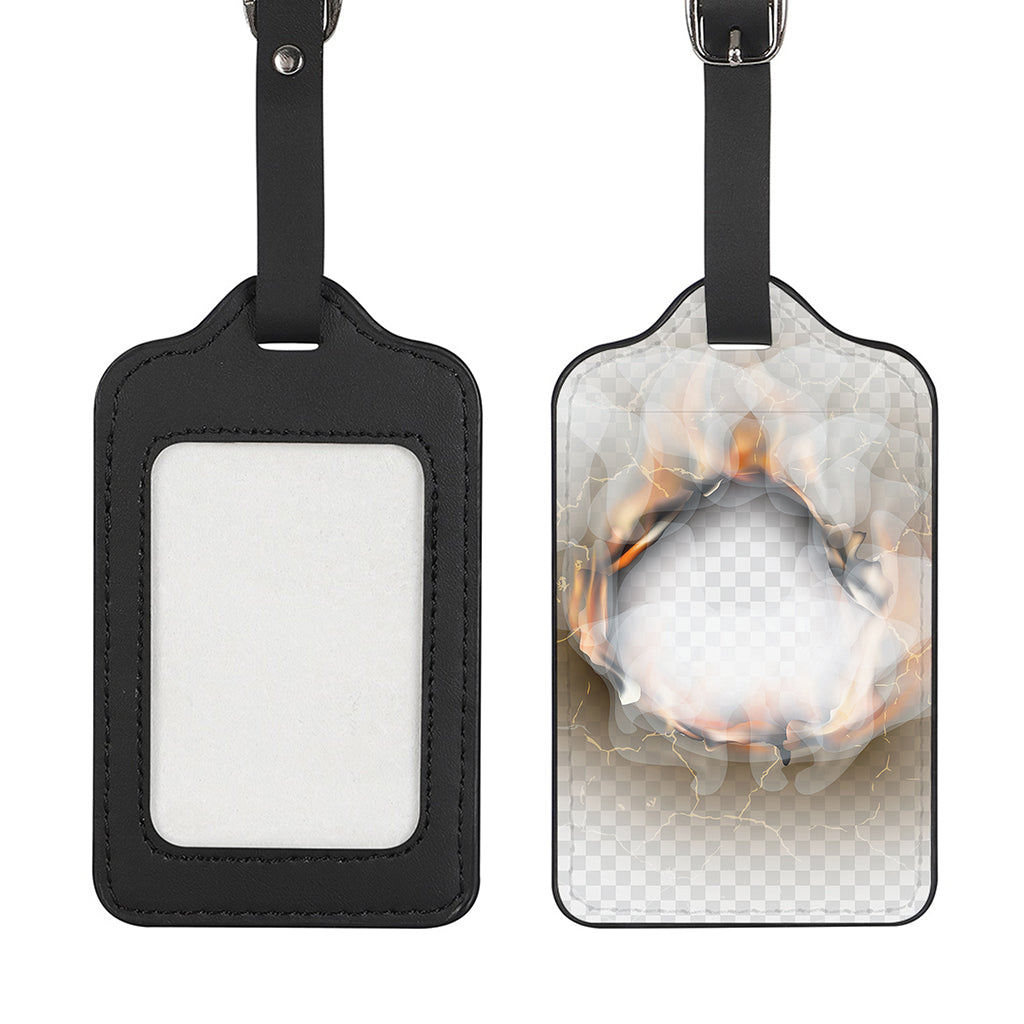 Burning Hole Print Luggage Tag