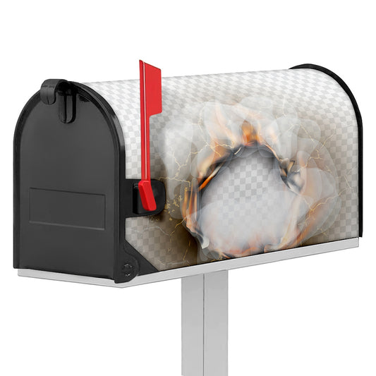 Burning Hole Print Mailbox Cover