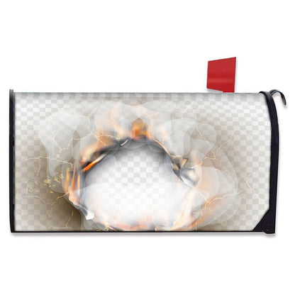 Burning Hole Print Mailbox Cover