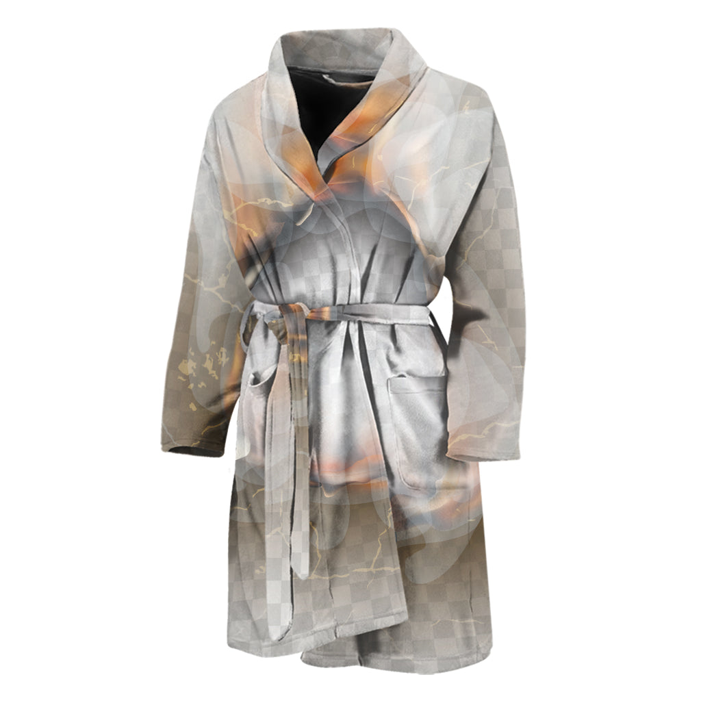 Burning Hole Print Men's Bathrobe