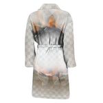 Burning Hole Print Men's Bathrobe