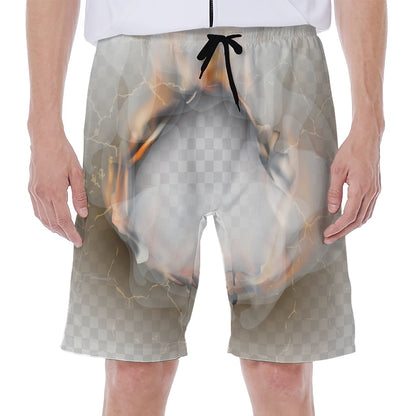 Burning Hole Print Men's Beach Shorts