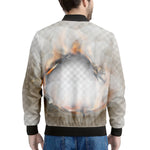 Burning Hole Print Men's Bomber Jacket