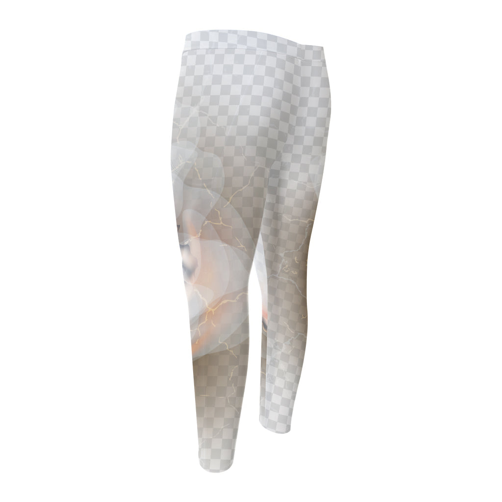 Burning Hole Print Men's Compression Pants