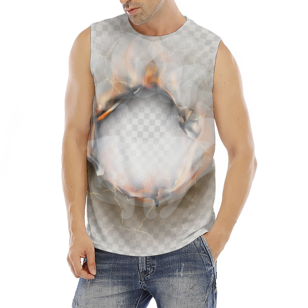 Burning Hole Print Men's Fitness Tank Top