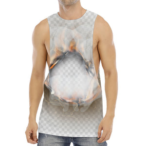 Burning Hole Print Men's Muscle Tank Top