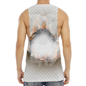 Burning Hole Print Men's Muscle Tank Top