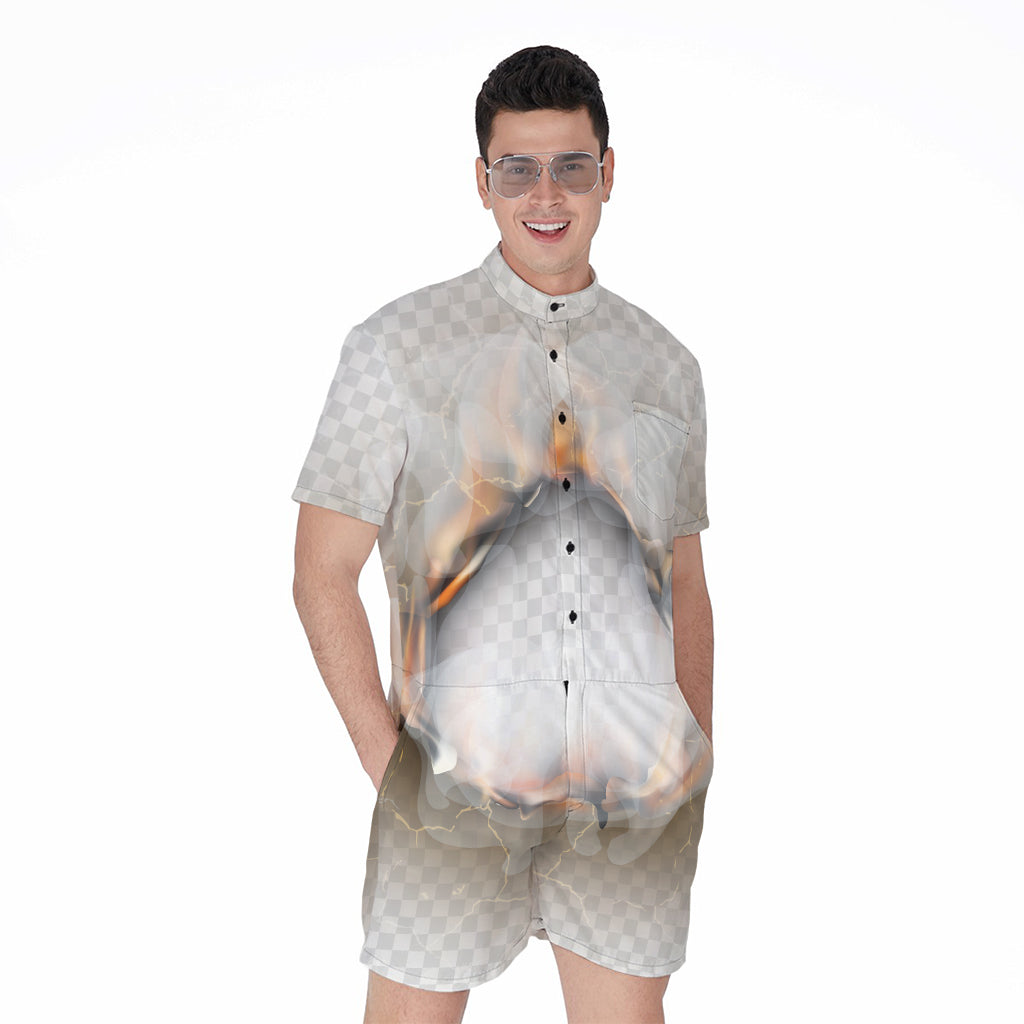 Burning Hole Print Men's Rompers