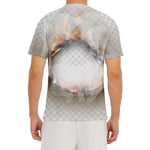 Burning Hole Print Men's Short Sleeve Rash Guard