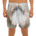 Burning Hole Print Men's Split Running Shorts