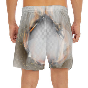 Burning Hole Print Men's Split Running Shorts