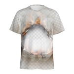 Burning Hole Print Men's Sports T-Shirt