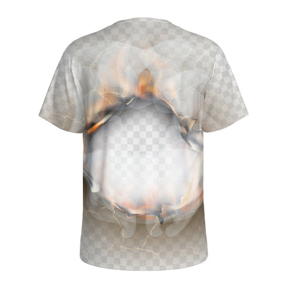 Burning Hole Print Men's Sports T-Shirt