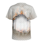 Burning Hole Print Men's Sports T-Shirt