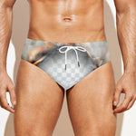 Burning Hole Print Men's Swim Briefs