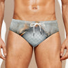 Burning Hole Print Men's Swim Briefs