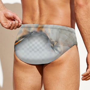 Burning Hole Print Men's Swim Briefs