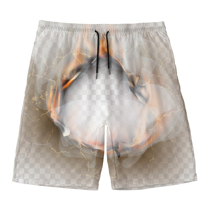 Burning Hole Print Men's Swim Trunks