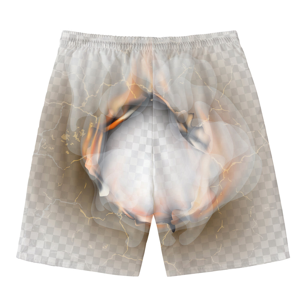Burning Hole Print Men's Swim Trunks