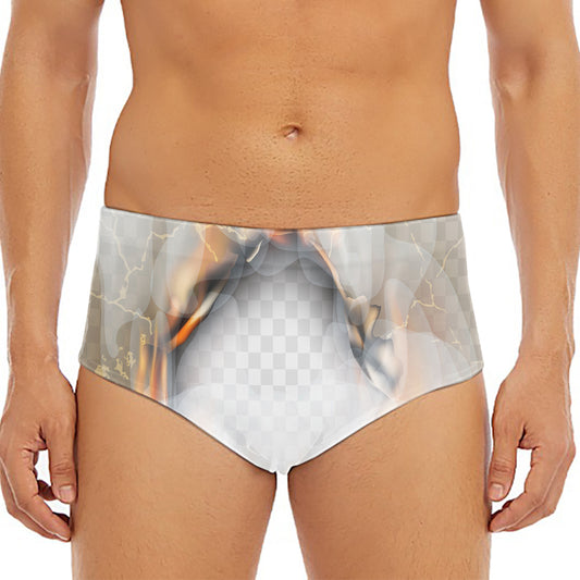 Burning Hole Print Men's Triangle Swim Briefs
