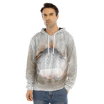 Burning Hole Print Men's Velvet Pullover Hoodie