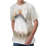 Burning Hole Print Men's Velvet T-Shirt