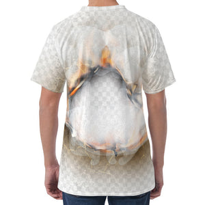 Burning Hole Print Men's Velvet T-Shirt