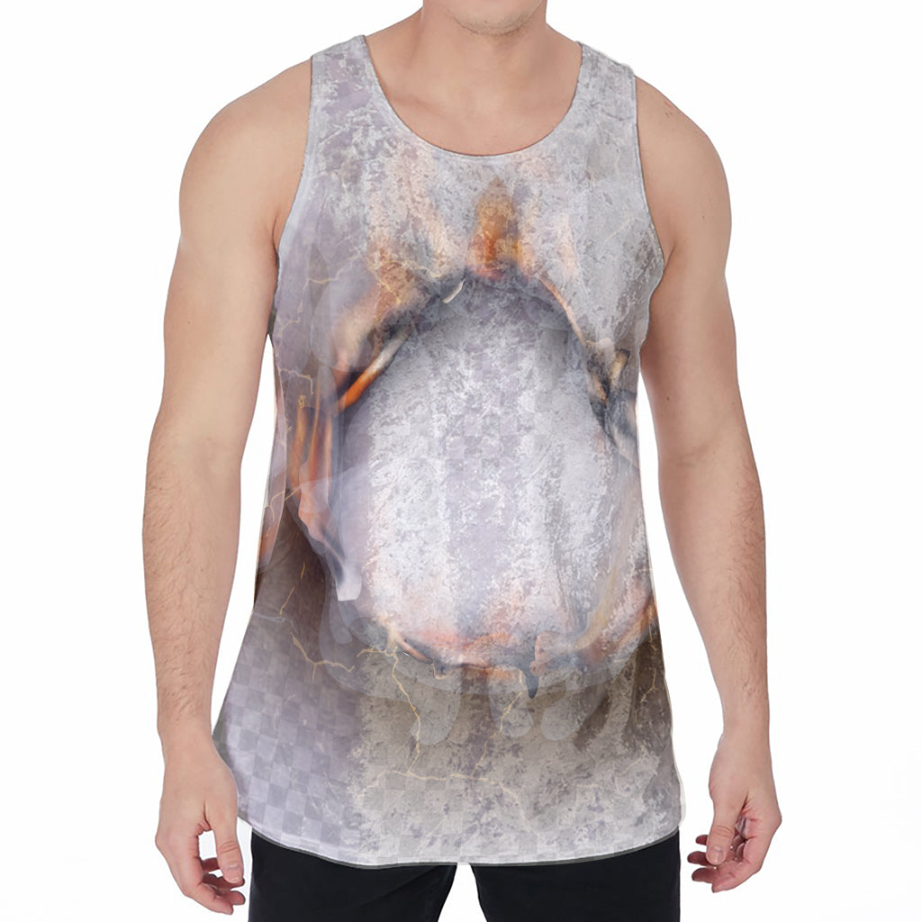 Burning Hole Print Men's Velvet Tank Top